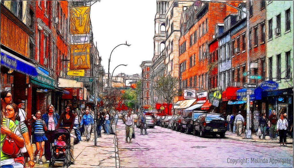 1024x588 Street Scene, Greenwich Village - New York Street Painting
