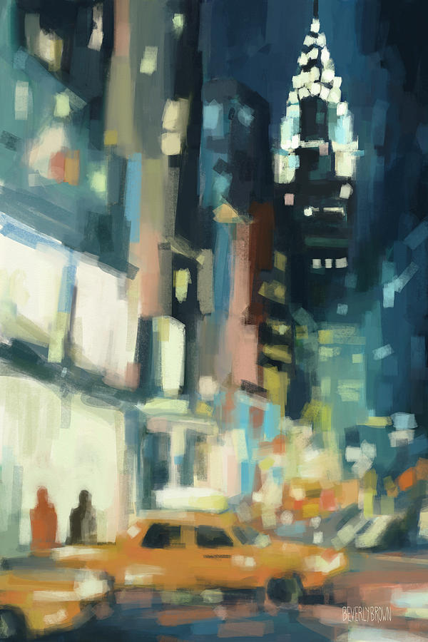 600x900 View Across 42nd Street New York City Painting By Beverly Brown Prints - New York Street Painting