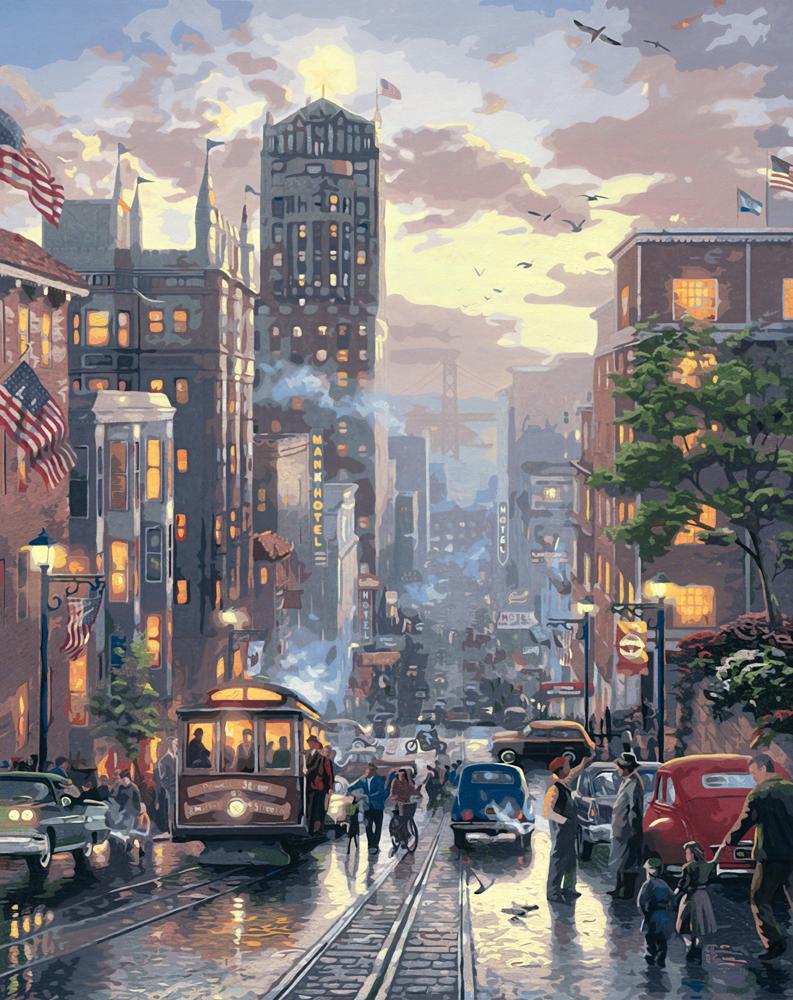 793x1000 Best New York Street Drawing Landscape Usa Painting By Numbers - New York Street Painting