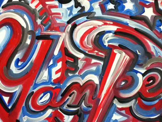 570x428 New York Yankees Painting By Justin Patten Sports Art Baseball - New York Yankees Painting
