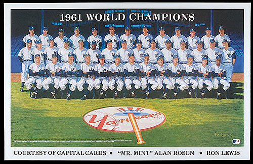 500x325 Robert Edward Auctions Original 1990 Ron Lewis Painting - New York Yankees Painting