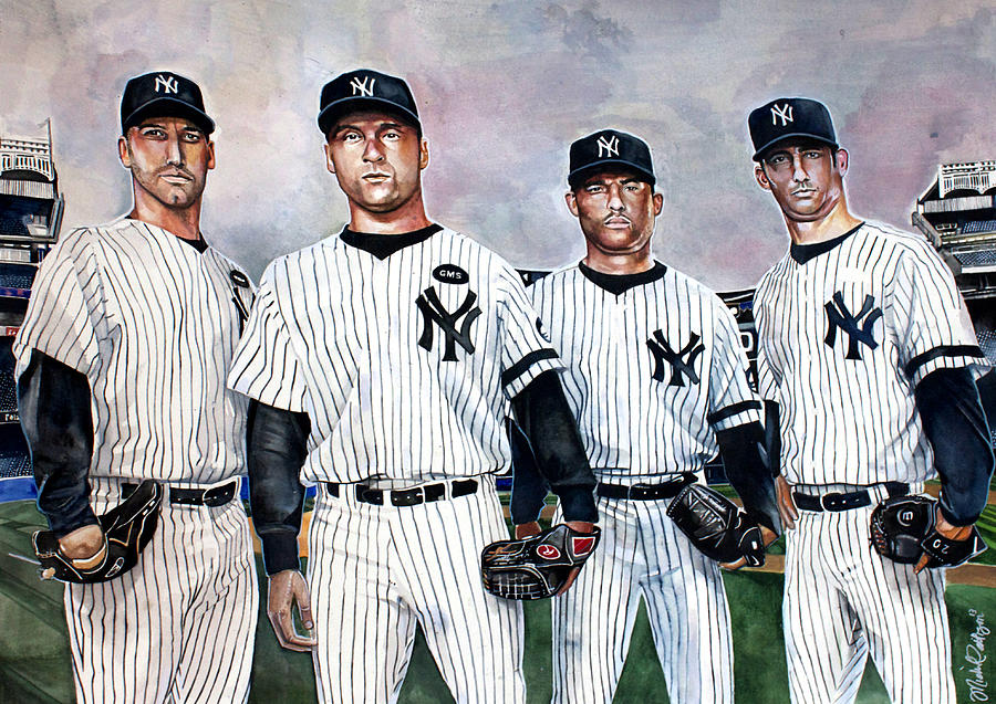 900x637 Core 4 Yankees Painting By Michael Pattison - New York Yankees Painting