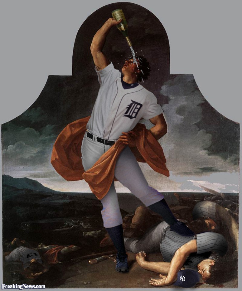 800x960 Detroit Tigers Destroy New York Yankees Painting Pictures - New York Yankees Painting