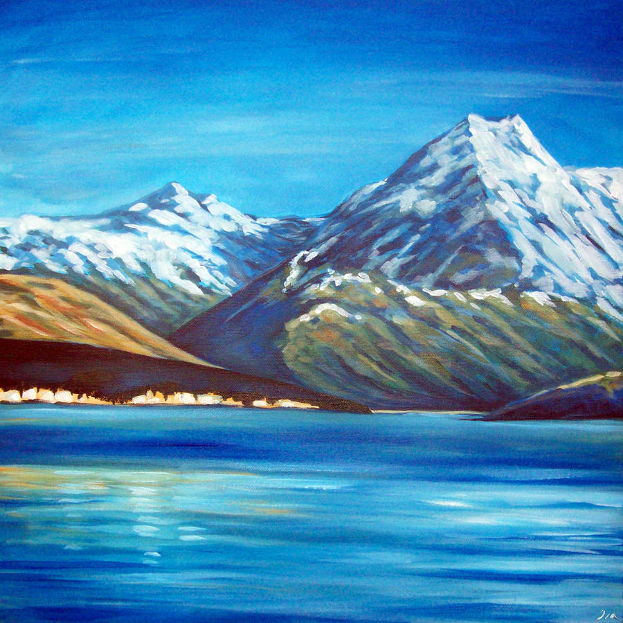 900x900 Mt Cook New Zealand Painting By Ira Mitchell Kirk - New Zealand Painting