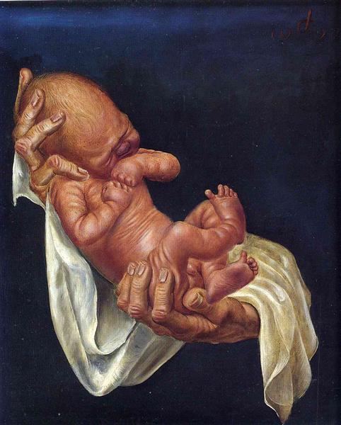 482x600 Newborn Baby On Hands, 1927 - Newborn Painting