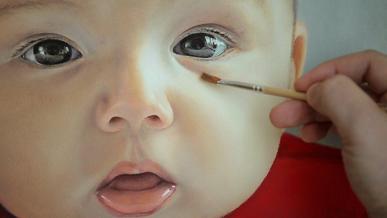 1280x720 Photorealistic Portrait Painting - Newborn Painting