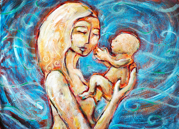 600x432 Pure Love Newborn Painting By Sara Zimmerman - Newborn Painting