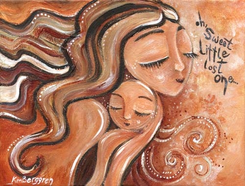 500x379 Red Hair, Long Hair, Wavy, Bald, Baby, Newborn, Infant, Angel - Newborn Painting