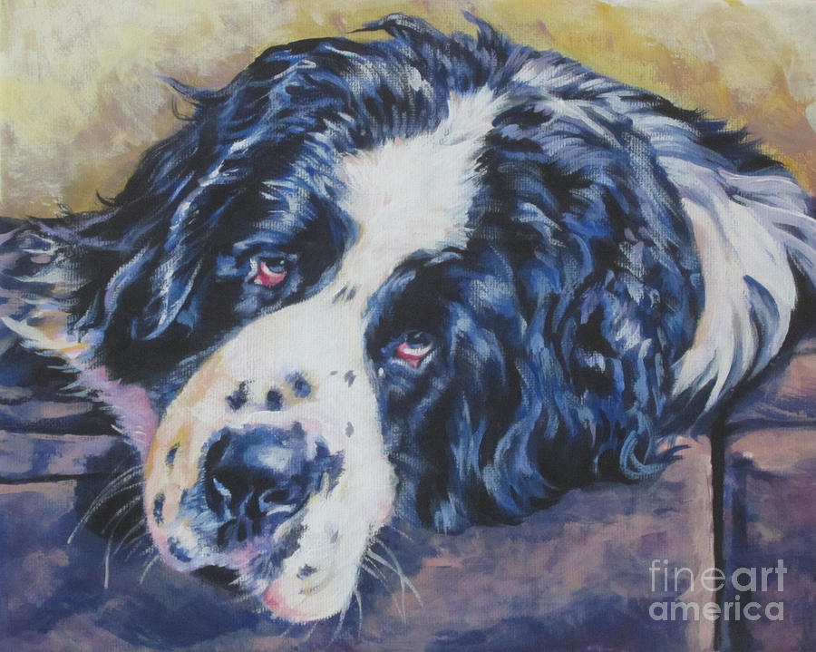 900x719 Landseer Newfoundland Dog Painting By Lee Ann Shepard - Newfoundland Dog Painting