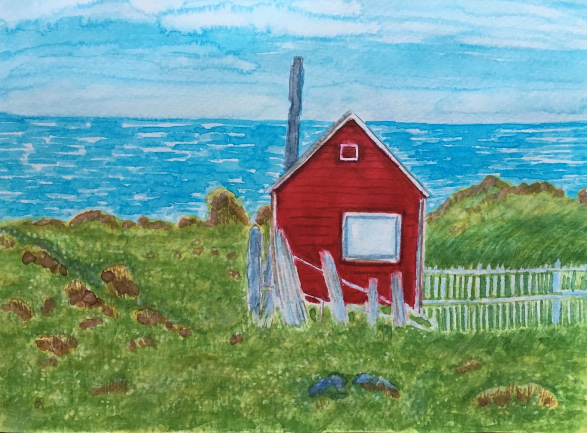 1200x886 Little Red Shed - Newfoundland Painting