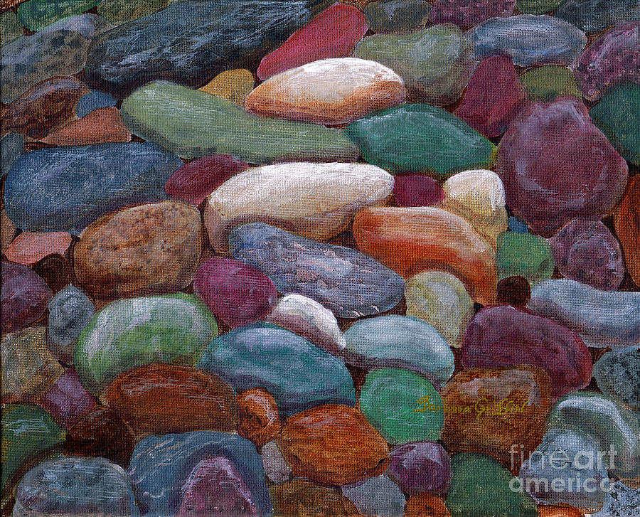 900x727 Newfoundland Beach Rocks Painting By Barbara Griffin - Newfoundland Painting