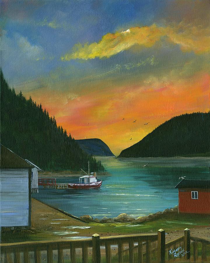 720x900 Sunset On The Point - Newfoundland Painting