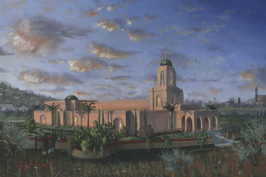 900x600 Newport Beach Temple Painting By Jeff Brimley - Newport Beach Painting