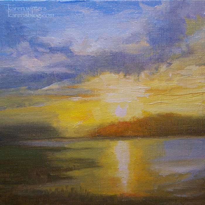 700x699 Back Bay Sunset - Newport Beach Painting