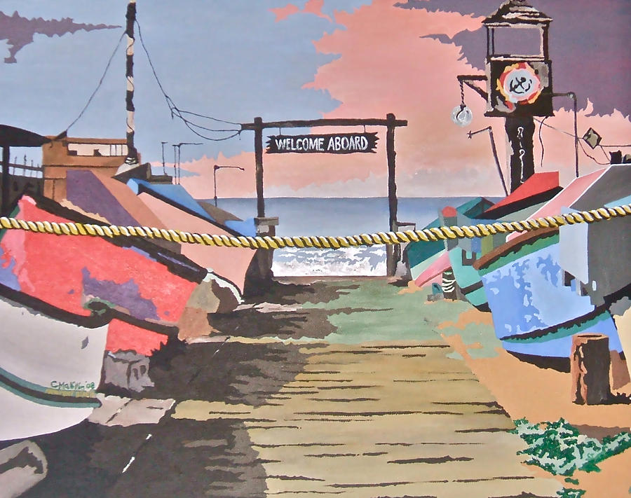 900x711 Dory Fishing Fleet Newport Beach Painting By Carol Tsiatsios - Newport Beach Painting