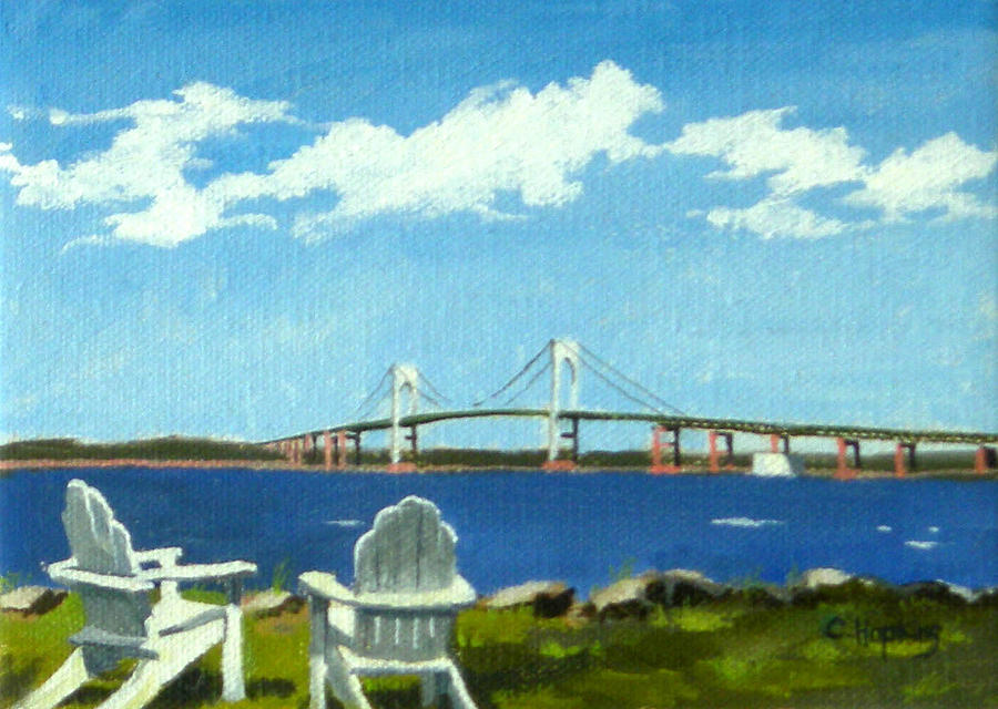 900x640 Newport Bridge Newport Rhode Island Painting By Christine Hopkins - Newport Painting