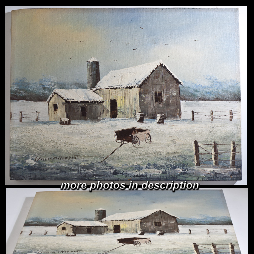 850x850 William Newport Original Oil Painting On Canvas Signed Farm Barn - Newport Painting