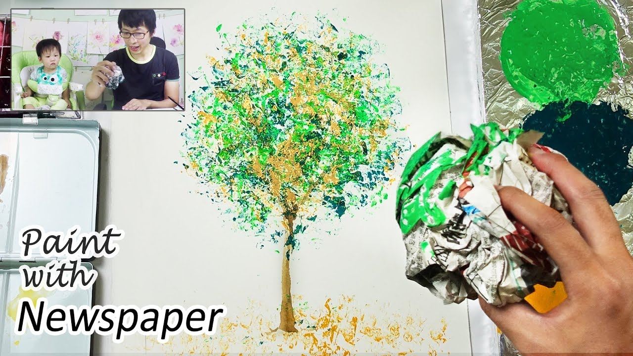 1280x720 Crumpled Newspaper Painting Technique For Beginners Heimtextil - Newspaper Painting