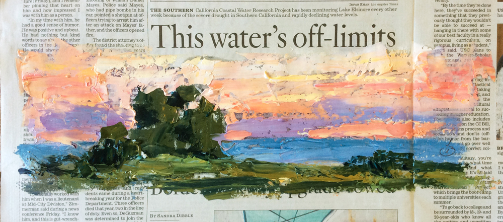 1000x441 Tom Brown Fine Art Fun Painting On Page Of Newspaper By Tom Brown - Newspaper Painting