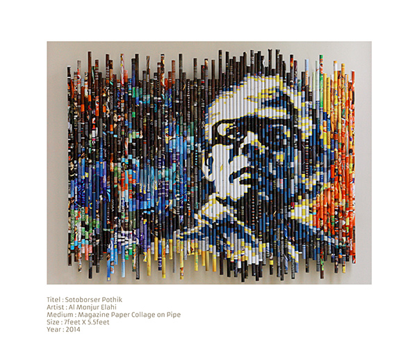 600x497 Experimental Newspaper Collage Painting On Pipe On Behance - Newspaper Painting