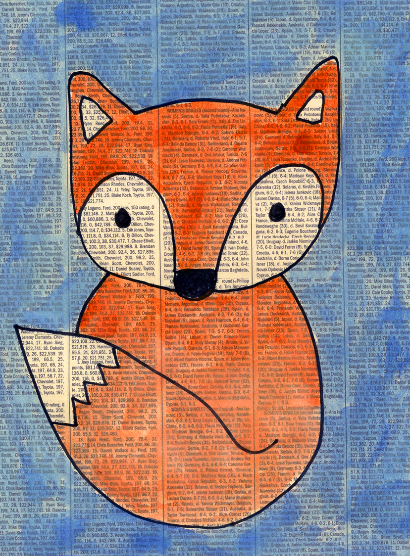 828x1124 Fox Painting On Newspaper Art Projects For Kids - Newspaper Painting