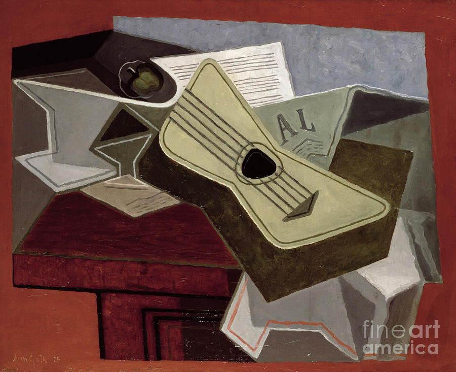 900x733 Guitar And Newspaper Painting By Motionage Designs - Newspaper Painting