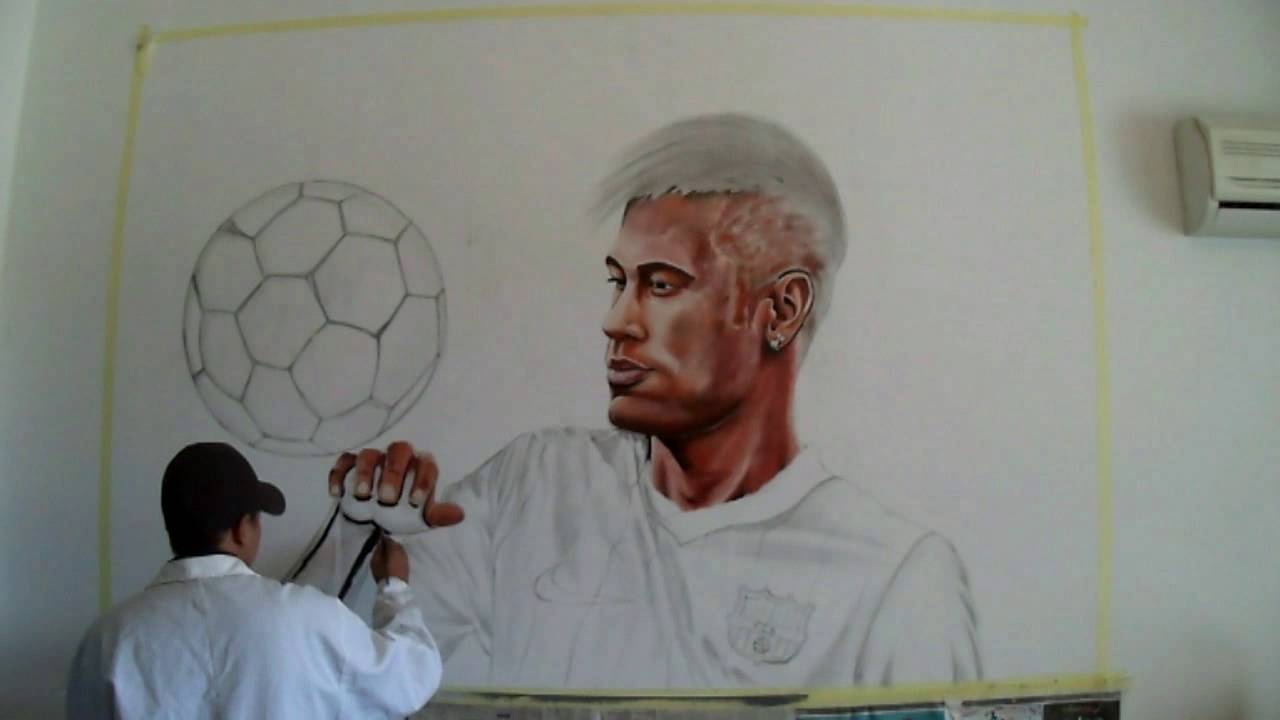 1280x720 Neymar Wall Painting - Neymar Painting