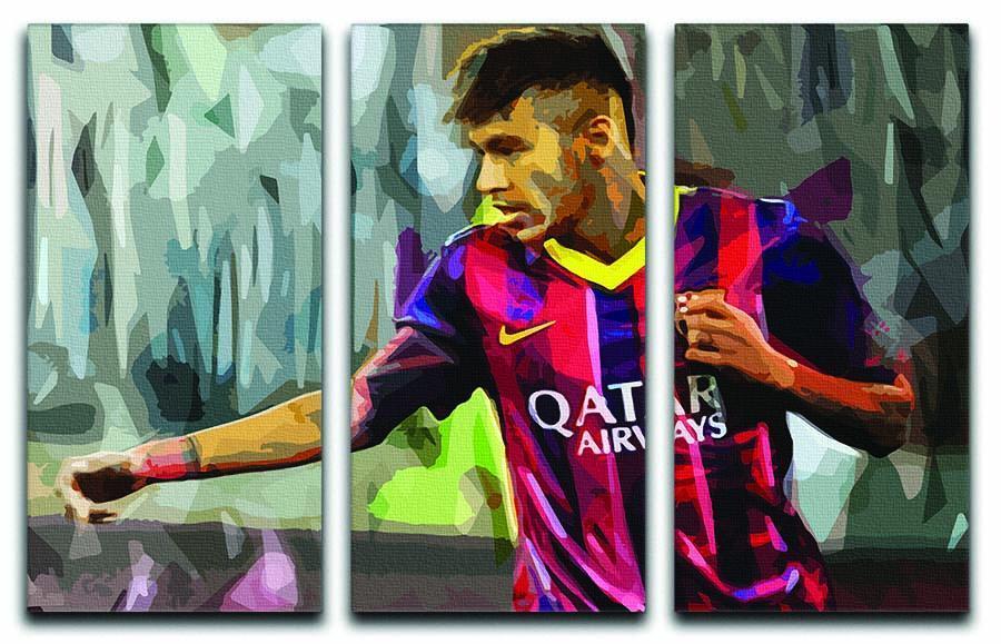 900x579 Neymar 3 Split Panel Canvas Print Canvas Art Rocks - Neymar Painting