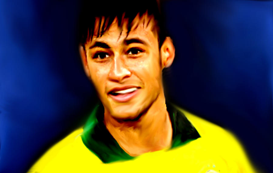 900x572 Neymar Brasileiro Painting By Enki Art - Neymar Painting
