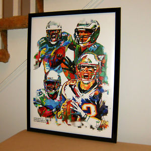 300x300 Super Bowl 52 Patriots Eagles Football Nfl Sports Poster Print - Nfl Painting