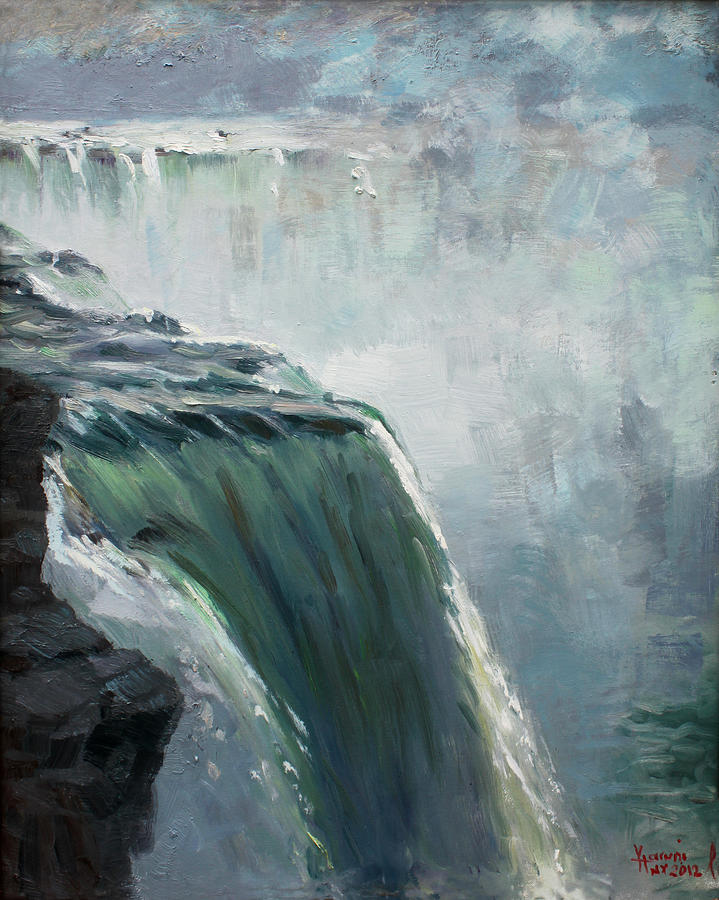 719x900 Niagara Falls Ny Painting By Ylli Haruni - Niagara Falls Painting