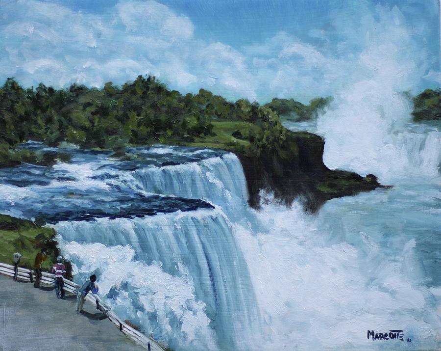 900x715 Niagara Falls Painting By Michael Marcotte - Niagara Falls Painting