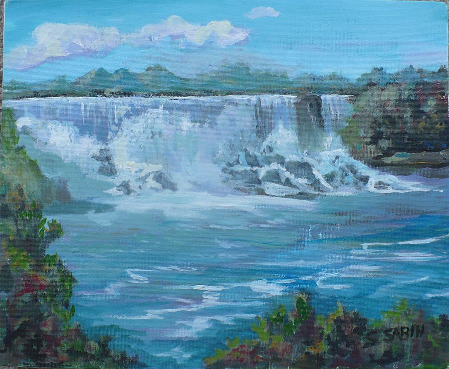 900x740 Niagara Falls Painting By Saga Sabin - Niagara Falls Painting