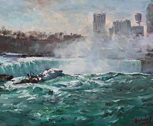 300x247 Niagara Falls Paintings Fine Art America - Niagara Falls Painting