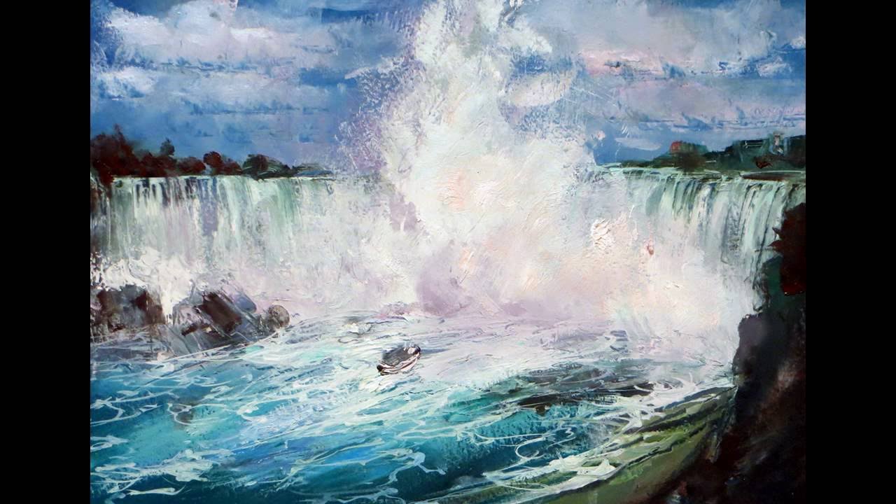 1280x720 Oil Painting. Niagara Falls. - Niagara Falls Painting