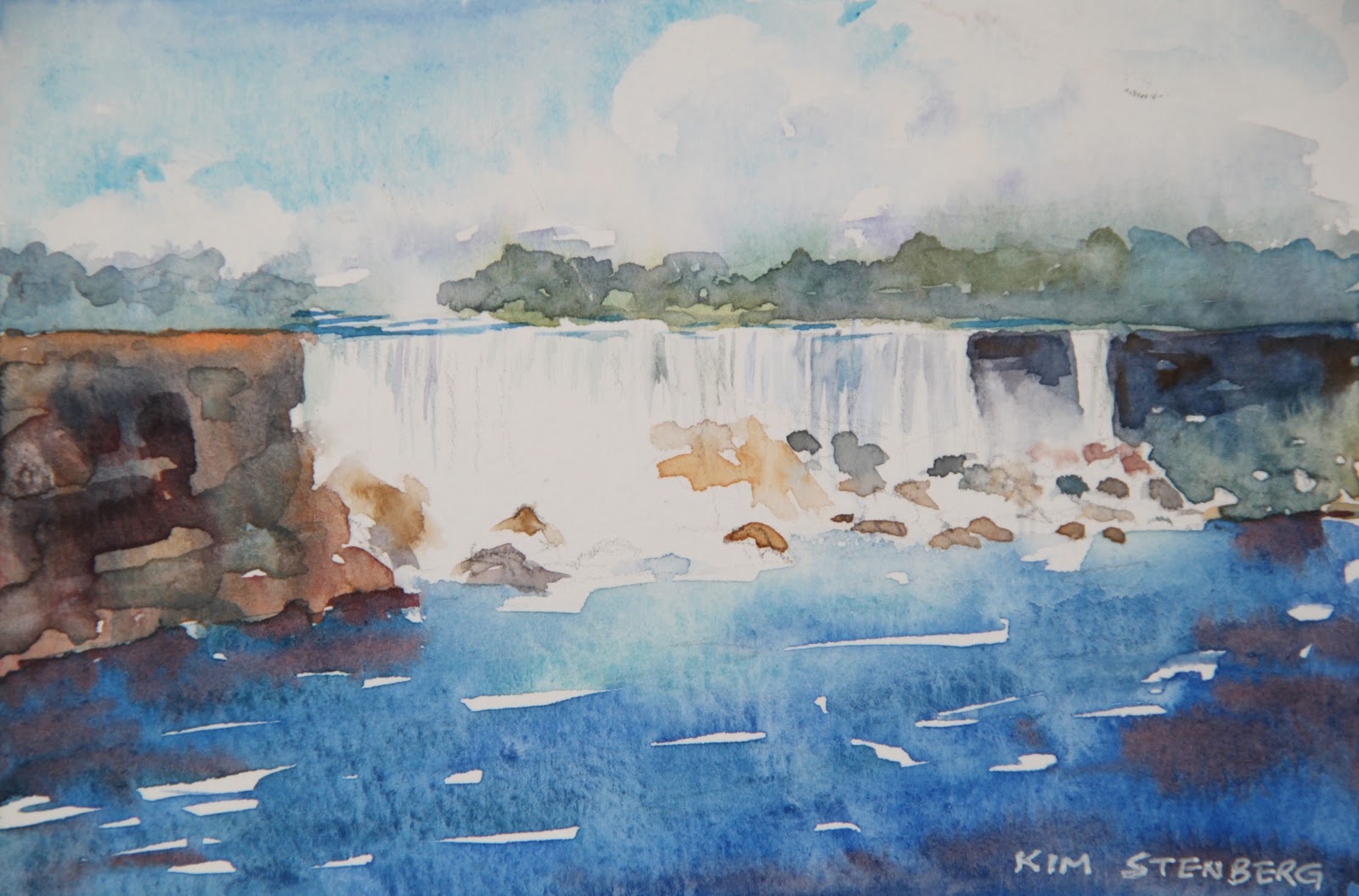 1600x1055 Kim Stenberg's Painting Journal Niagara Falls (Watercolor - Niagara Painting