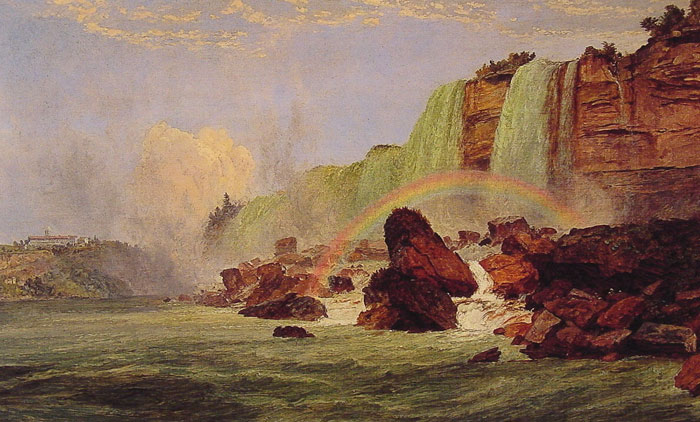 700x422 Niagara Falls With A View Of Clifton House, 1852 - Niagara Painting