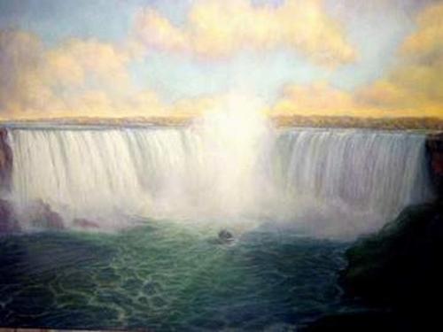 500x375 Seascape Oil Paintings Niagara Falls By Orhan Alpaslan - Niagara Painting