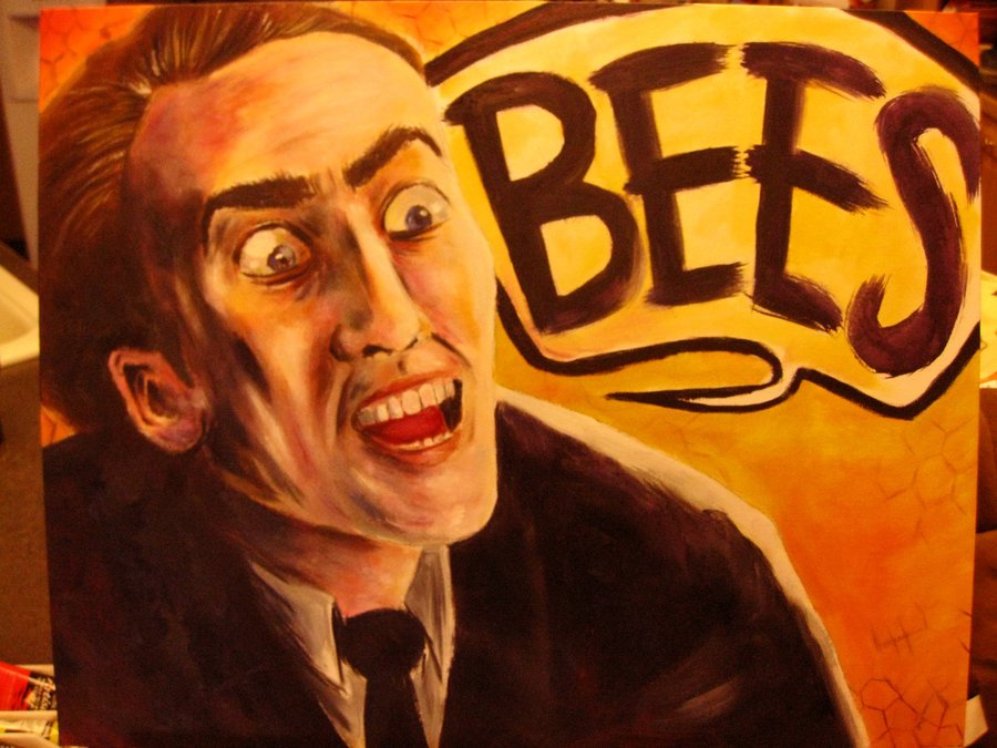900x675 Nicolas Cage Painting [Bees!] - Nic Cage Painting