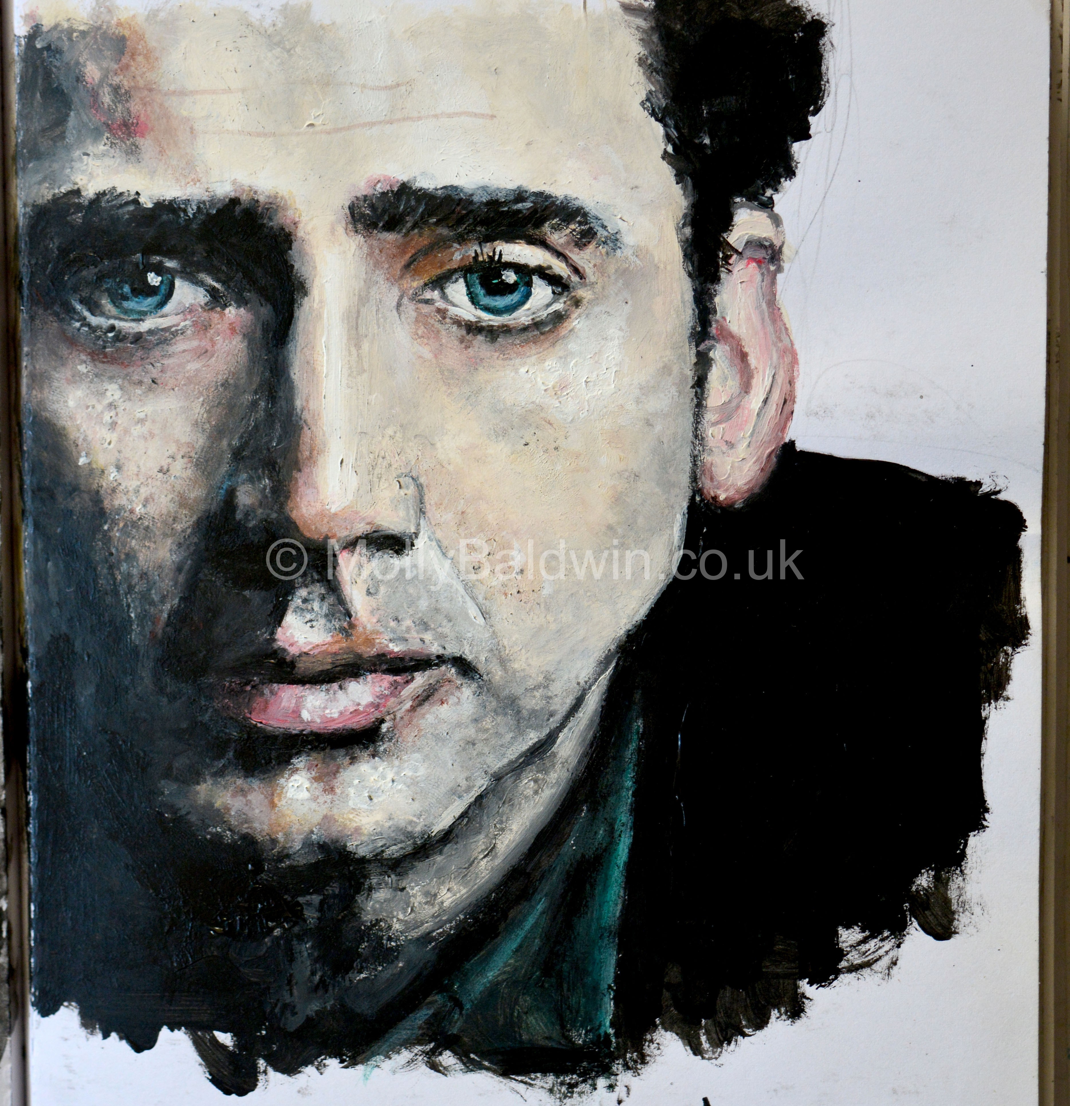 3736x3864 Nicolas Cage Acrylic Painting Molly Baldwin - Nic Cage Painting