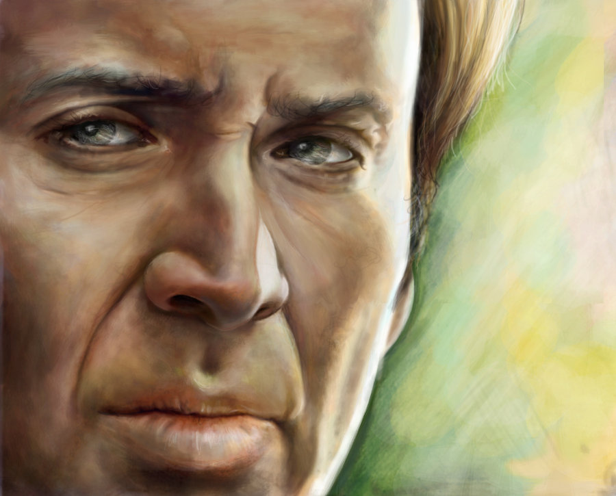900x725 Nicolas Cage By Swezzels - Nic Cage Painting