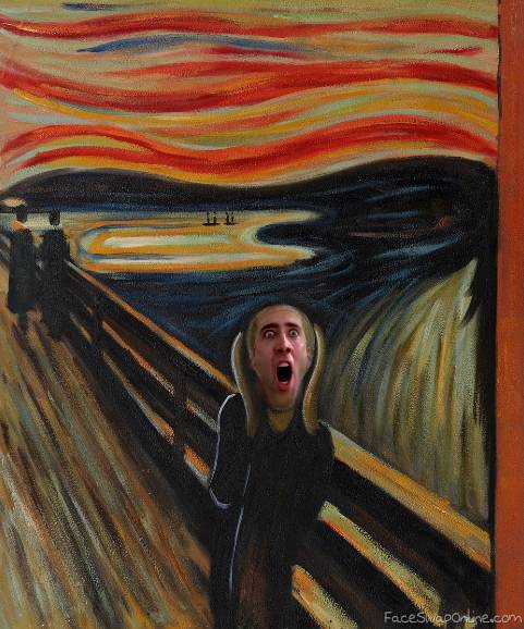 481x578 Scream D Face Swap Online - Nic Cage Painting