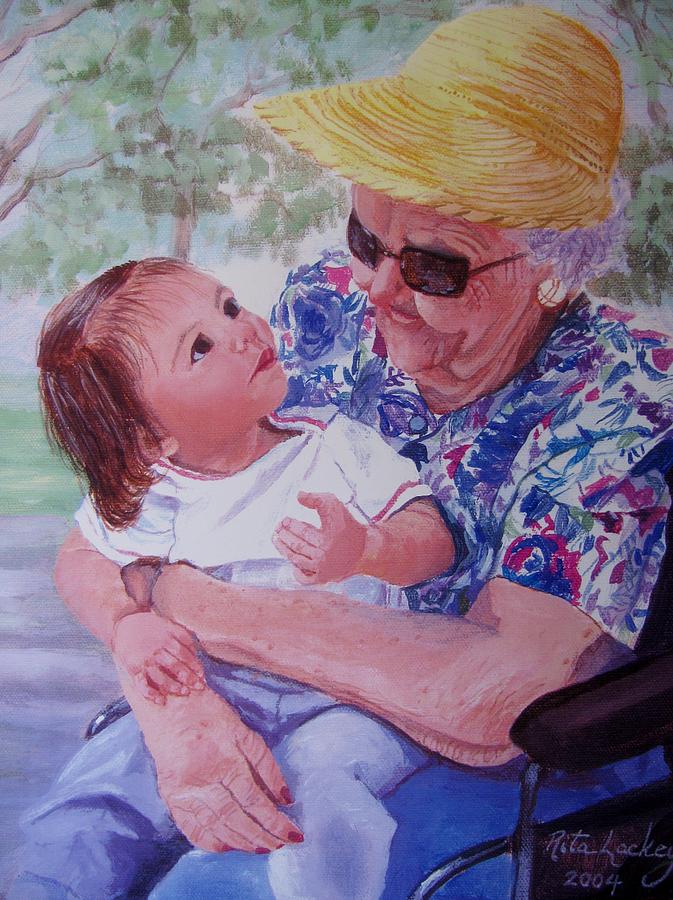 673x900 Nice Hat Grandma Painting By Rita Lackey - Nice Hat Painting