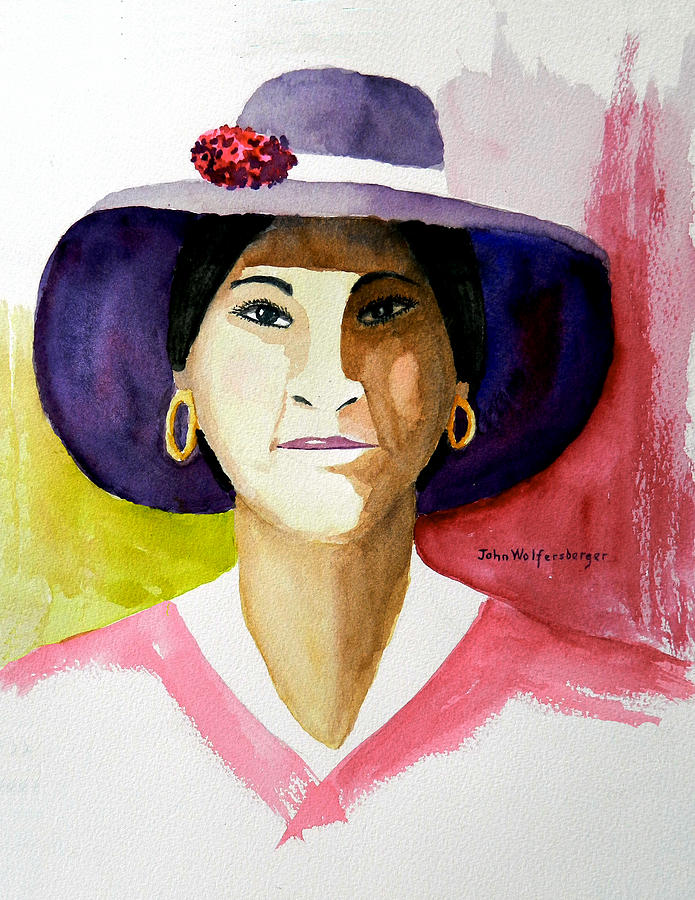 695x900 Nice Hat Painting By John Wolfersberger - Nice Hat Painting