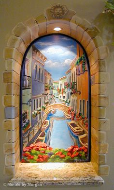 236x391 Fenetre A Oetz Face Books, Decorative Paintings And Silk Flowers - Niche Painting