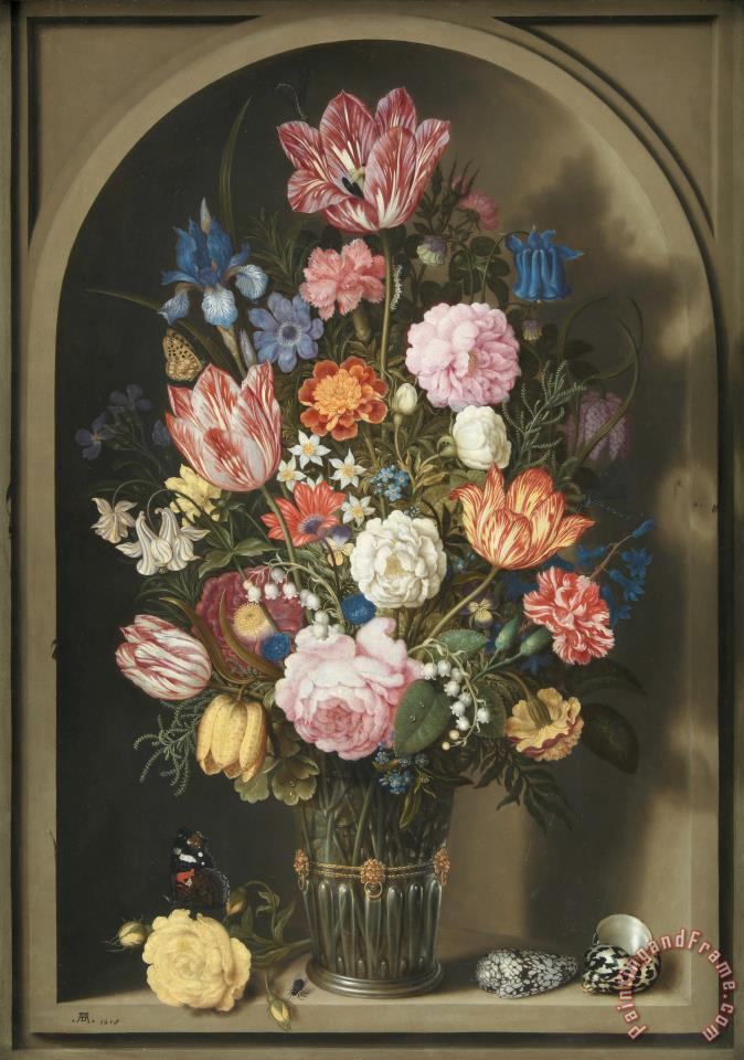 674x960 Ambrosius Bosschaert The Elder Bouquet Of Flowers In A Stone Niche - Niche Painting