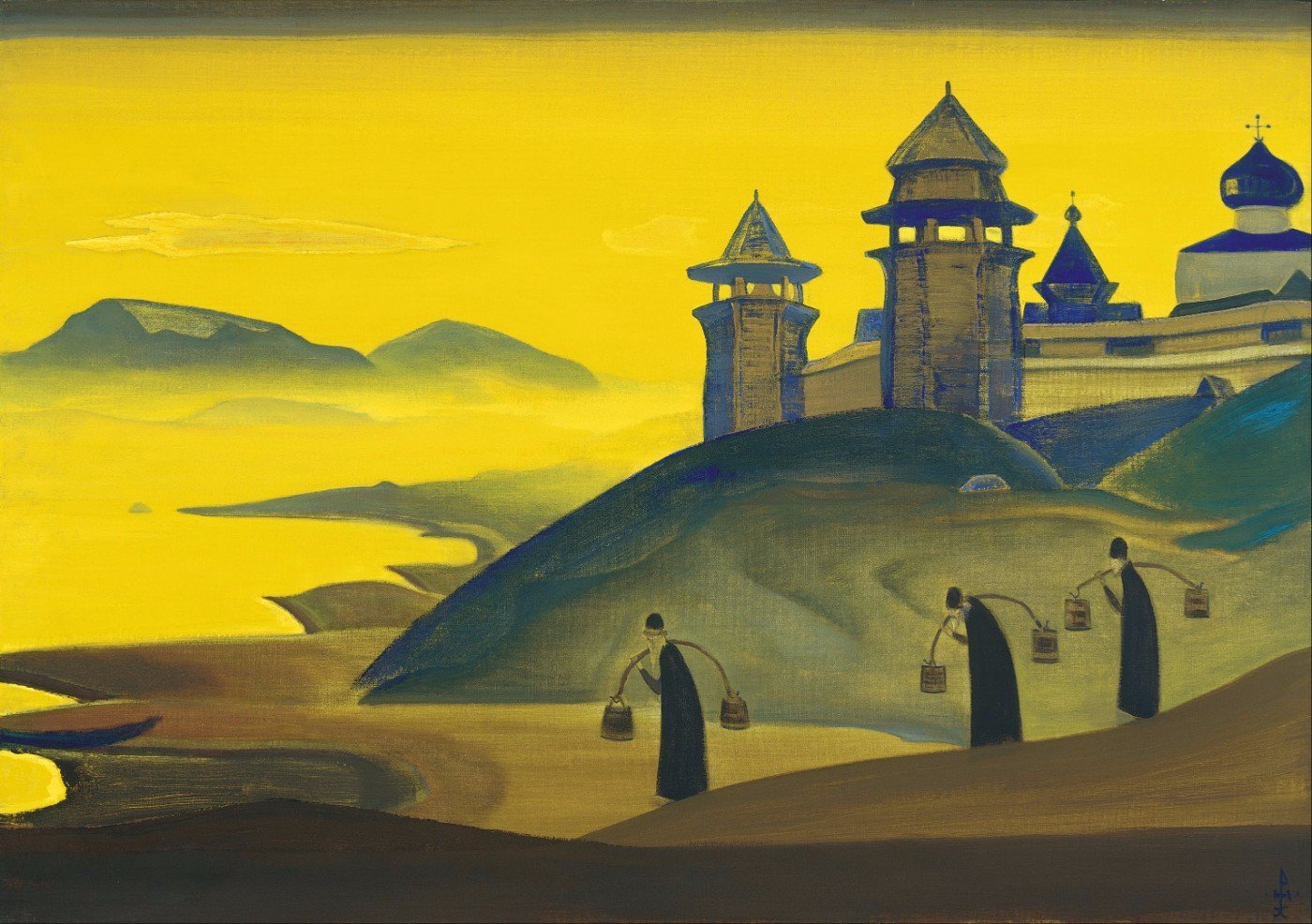 1400x986 And We Are Trying - Nicholas Roerich Painting