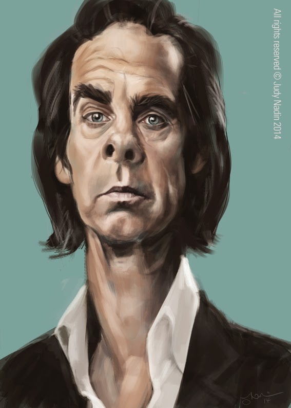 567x794 Judy Nadin Art And Caricature Blog Nick Cave Portrait - Nick Cave Painting