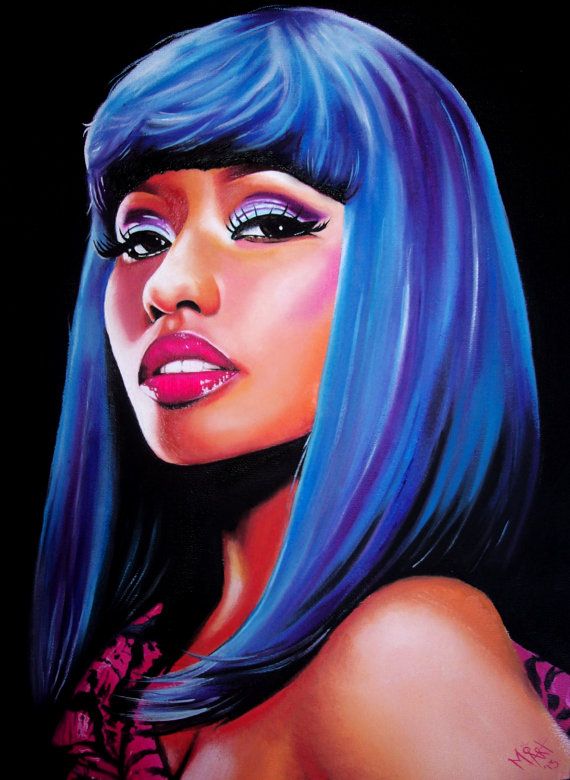 570x780 Original Oil Painting Nicki Minaj By Lydiamoart On Etsy, - Nicki Minaj Painting