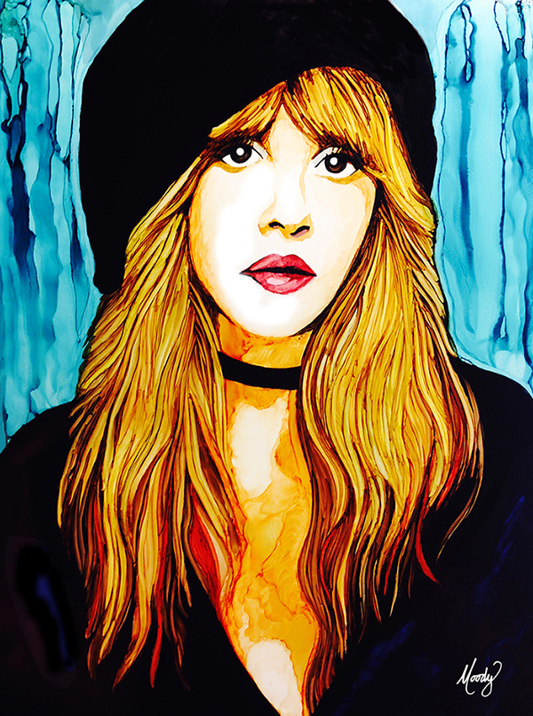 600x806 Wild Heart Stevie Nicks Alcohol Inks On Yupo By Monica Moody - Nicks Painting